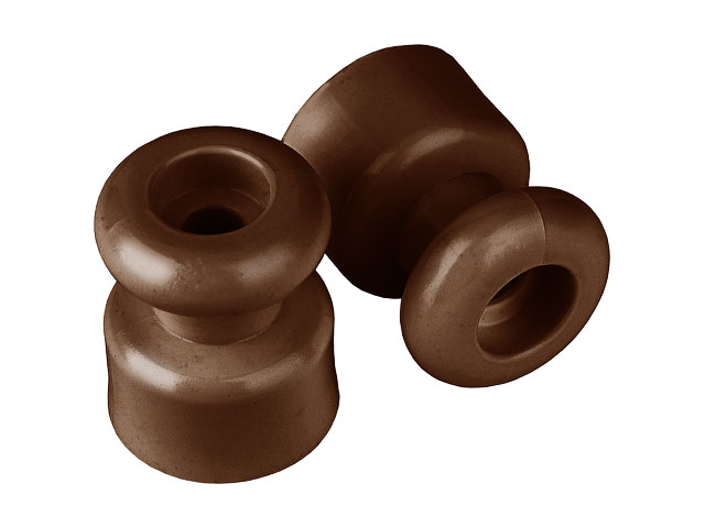 Изолятор для ретро провода (10штуп) коричневый BYLECTRICA