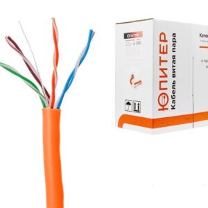 Кабель витая пара U/UTP Cat5E 4х2х24AWG (0.51мм) 305м, CCA, внутр. (ПВХ) Юпитер
