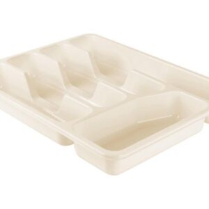 Лоток для столовых приборов, пятисекционный, 330х260х43 мм., молочный туман, PLAST TEAM