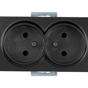 Розетка 2-ая (скрытая, б/з) черная, DARIA, MUTLUSAN