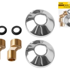 Эксцентрик с декоративной чашкой 3/4" нар. х 1/2" нар. (2шт), AV Engineering (инд. упак.)