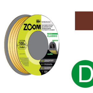 Уплотнитель "D" коричневый 9x7,5мм сдвоенный профиль (2х50м) ZOOM CLASSIC