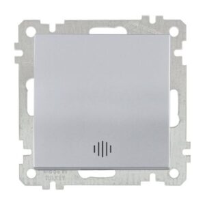 Выключатель 1-клав. (с подсветкой, скрытый, винт. зажим) серебро, ELITRA, MUTLUSAN