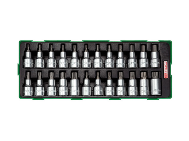 Набор-сет головок с насадкой 24предм. TOPTU