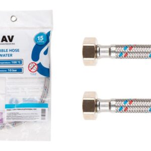 Подводка гибкая, SUS, гайка 3/4" - гайка 3/4" 80см AV Engineering
