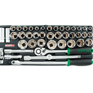 Набор головок торцевых 1/2" 43предм. 6гр. с трещоткой TOPTUL