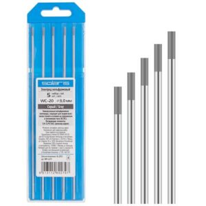 Электрод вольфрамовый серый WC-20, Ф 3,0 мм (набор 5 шт) SOLARIS