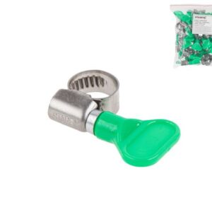 Хомут червячный с ключом "бабочка" 8-12 мм, нерж.сталь (W2) (50 шт в пакете) STARFIX