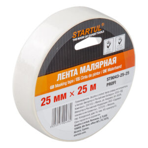 Лента малярная 25ммх25м STARTUL PROFI (ST9043-25-25), белая