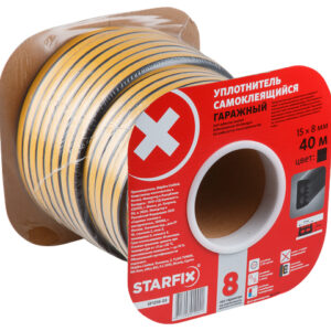 Уплотнитель гаражный "W" черный 15х8мм 40м (сдвоенный профиль 2х20м) STARFIX