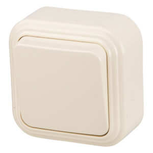 Выключатель 1 клав. (открытый, до 6А) бежевый, Стандарт, Юпитер
