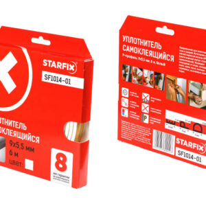 Уплотнитель "P" белый 9х5,5мм 6м (сдвоенный профиль 2х3м) STARFIX