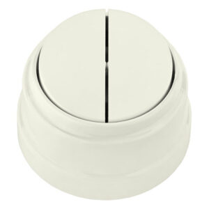 Выключатель 2 клав. (открытый, до 10А) бежевый, Ретро, BYLECTRICA