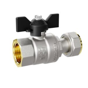 Кран шаровый с накидной гайкой 1/2" вн.-вн. бабочка, LD