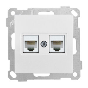 Розетка компьютерная 2xRJ45 (Cat5e, скрытая, без рамки) белая, DARIA, MUTLUSAN