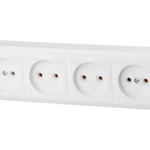 Розетка 4-ая (открытая, б/з) белая, Стандарт, Юпитер