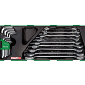 Набор-сет ключей рожк. + шестигр. 18предм. TOPTUL