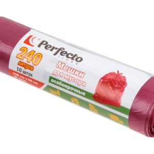 Мешки для мусора особопрочные, 240 л, 10 шт., PERFECTO LINEA