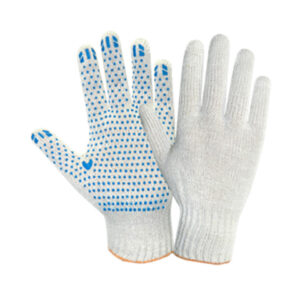 Перчатки х/б с ПВХ "Точка", 7,5класс, белые, РБ (мин. риски)