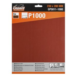 Шлифлист 230х280мм Р1000 бум.осн. 5шт. GEPARD (GP5011-1000)