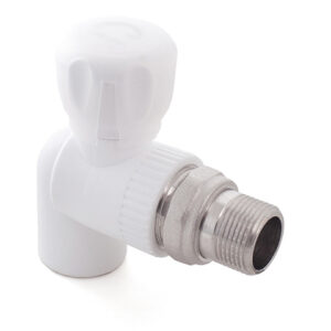 Кран шар. ПП для радиатора 20х1/2" угл., бел. РТП
