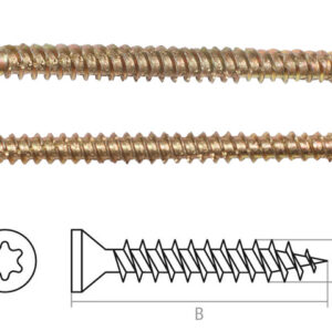Шуруп по бетону 7.5х112 мм желтый цинк, T30 (1200 шт в коробе) STARFIX