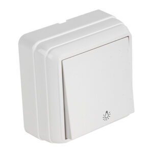 Выключатель кнопочный (открытый) белый, BRON, MUTLUSAN