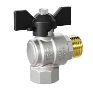 Кран шаровый угловой 1/2" нар.-вн. бабочка, LD