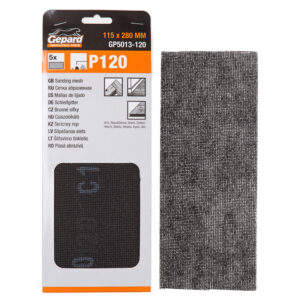 Сетка абразивная 115х280мм Р150 5шт. GEPARD (GP5013-150)
