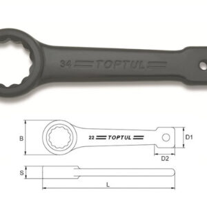 Ключ ударно-силовой накидной упорный 22мм TOPTUL