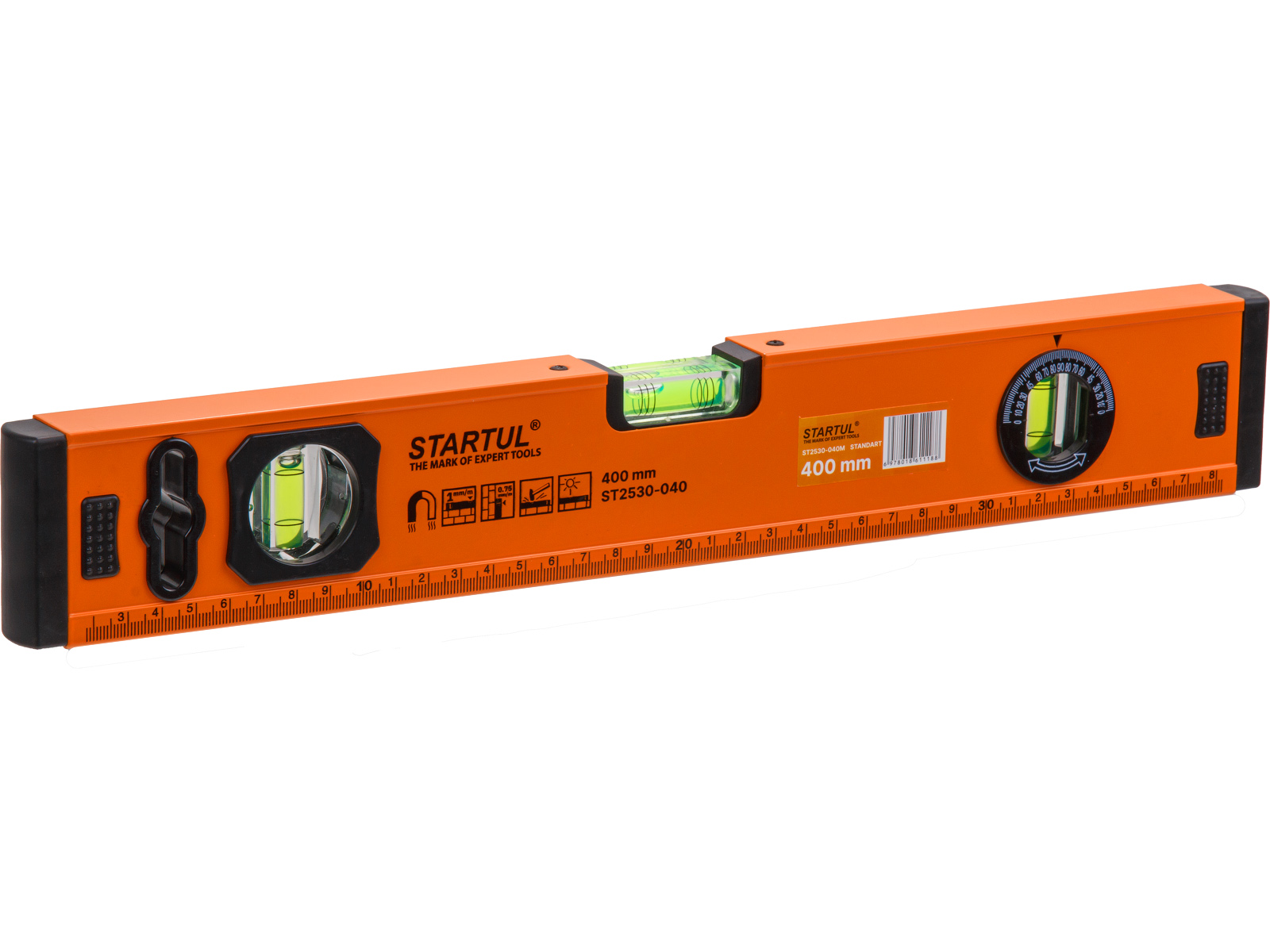 Уровень 400мм магнитный STARTUL STANDART (ST2530-040M)