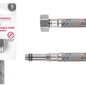 Подводка гибкая, Nylon, иголка м10 длинная - гайка 1/2" 80 см ECONOCE