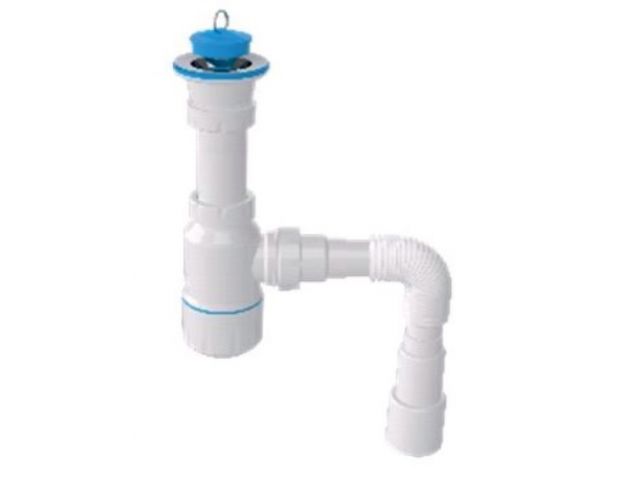Сифон для умывальника с разборным выпуском 64мм, с гибкой трубой 1 1/4", AV Engineering