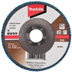 Круг лепестковый шлифовальный 125x22.23 мм, Z60, стекловолокно, угловой Makita