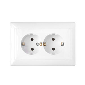 Розетка 2-ая (скрытая, с/з) белая, Стиль, Bylectrica