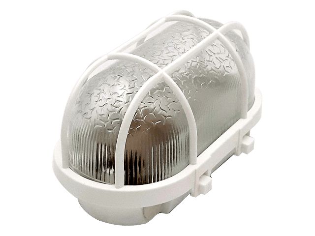 Светильник овал/белый/решетка 60Вт, IP53 (НБП 01-60-002) Юпитер