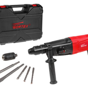 Перфоратор WORTEX RH 2629 в чем. + (2 зубила, 3 сверла) 800 Вт, 3.0 Дж, 26 мм, 4 режима, SDS-plus, Б