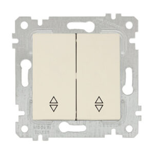 Выключатель проходной 2-клав. (скрытый, без рамки, пруж. зажим) кремовый, RITA, MUTLUSAN