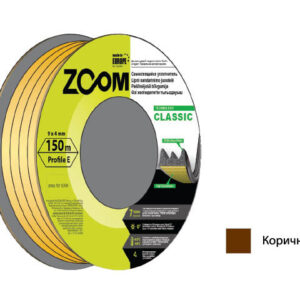 Уплотнитель "E" коричневый 9x4 мм сдвоенный профиль (2х75м) ZOOM CLASSIC