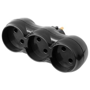 Разветвитель 3-местный (б/з, 16А, 250В) черный, Bylectrica