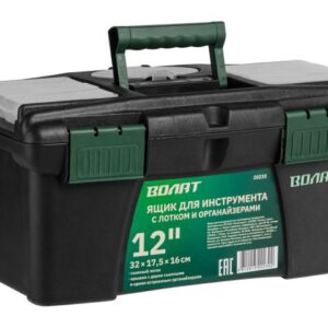 Ящик для инструмента пластмасс. 32х17,5х16 см (12") с лотком и органайз.20235 ВОЛАТ