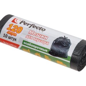Мешки для мусора особопрочные, 120 л, 10 шт., PERFECTO LINEA
