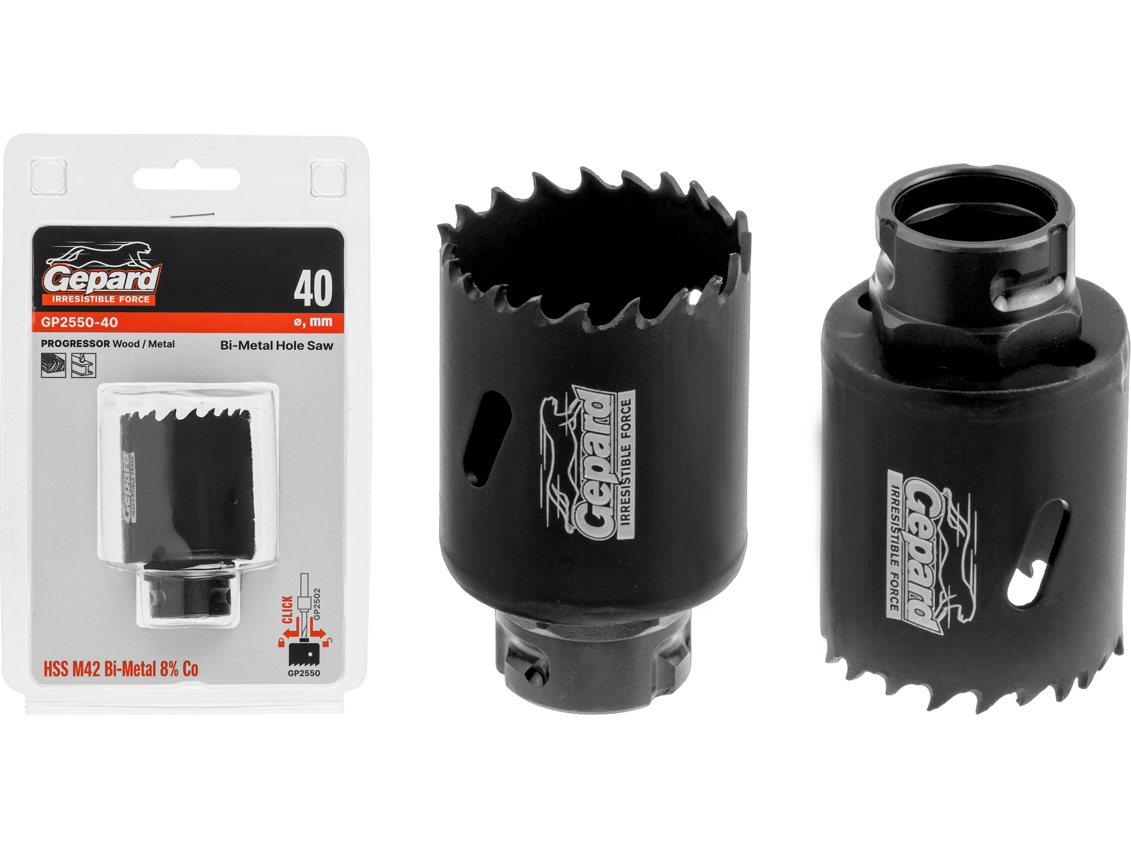 Коронка биметаллическая d40 мм PROGRESSOR GEPARD