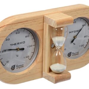 Термометр с гигрометром Банная станция с песочными часами, "Банные штучки"