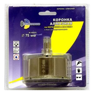 Коронка алмазная d 75 мм по керамике и кафелю TRIO-DIAMOND