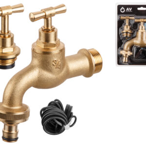 Кран водоразборный 3/4" нар. настенный со штуцером, AV Engineering