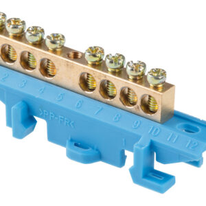 Шина "N" нулевая 6х9мм 8 групп c изолятором на DIN-рейку бол. стойка Юпитер