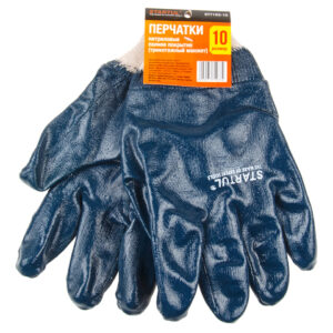 Перчатки х/б, нитриловое полное покрытие, манжет резинка, 10 р-р STARTUL