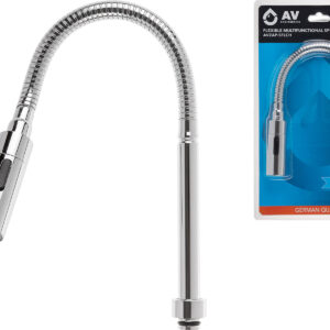 Излив гибкий с двухрежимной лейкой для смесителя, хром, AV Engineering