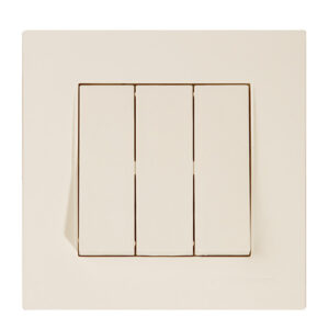 Выключатель 3-клав. (скрытый, винт. зажим) кремовый, RITA, MUTLUSAN